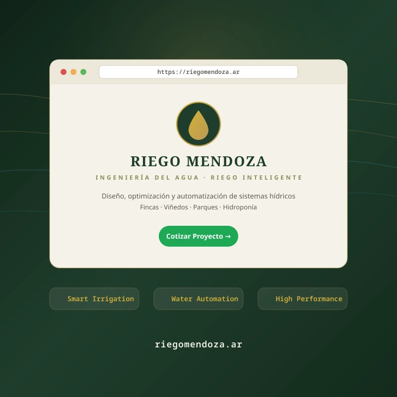Riego Mendoza official web platform and smart irrigation solutions